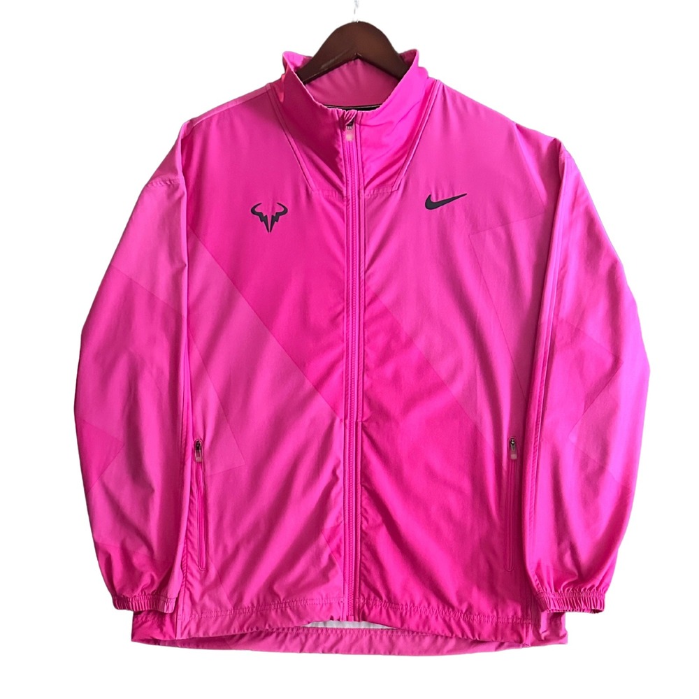 Nike Court Rafa Tennis Jacket Laser Fuchsia Pink AJ8257-686 Men's Size Large L
